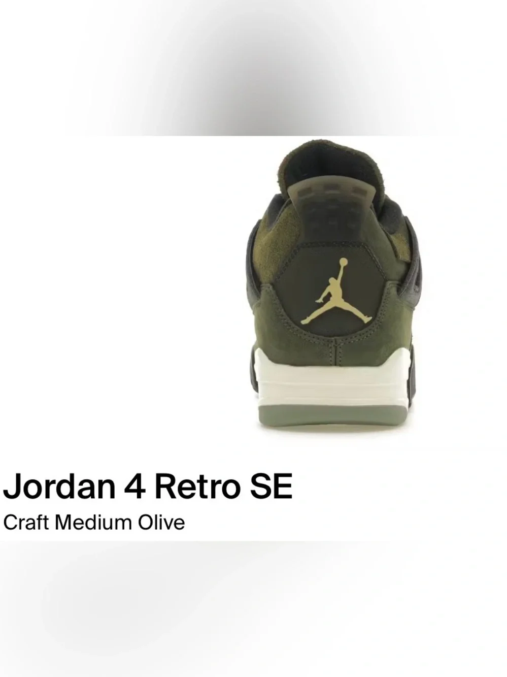 Jordan 4 Retro Olive Green and Black Men's Sneakers